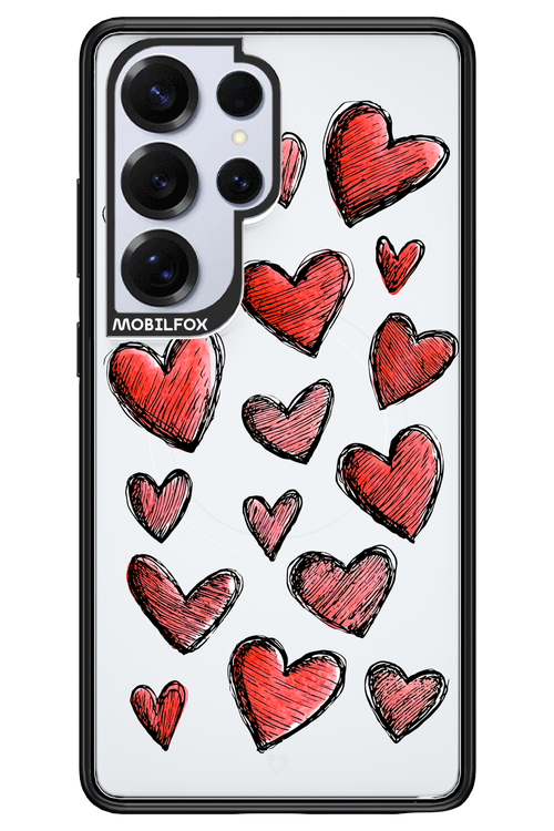 Red Love Transparent 2.0 - Samsung S25 Ultra