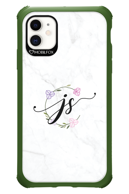 JS Monogram White - Apple iPhone 11