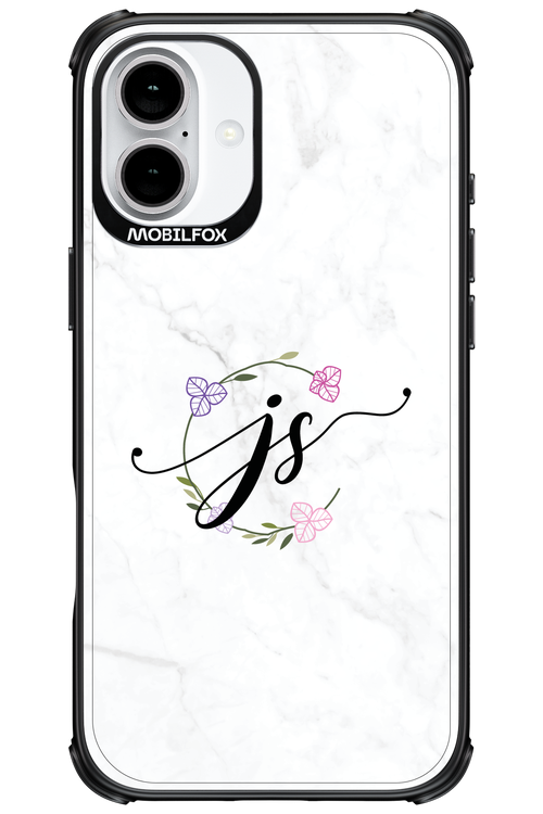 JS Monogram White - Apple iPhone 16 Plus