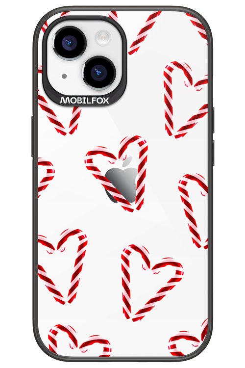 Candy Cane Hearts - Apple iPhone 15