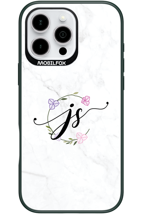 JS Monogram White - Apple iPhone 16 Pro Max