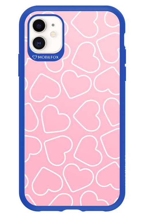 Line Heart Pink - Apple iPhone 11