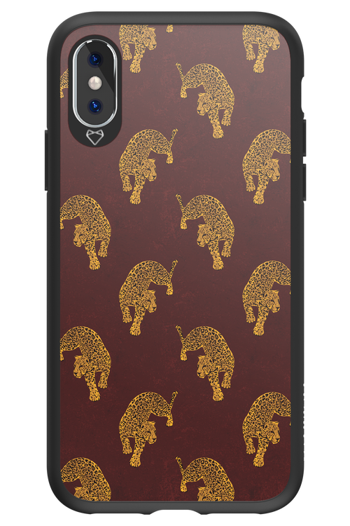 Burgundy Leopard Pattern - Apple iPhone XS