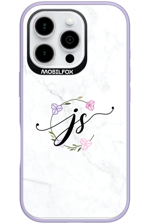 JS Monogram White - Apple iPhone 16 Pro