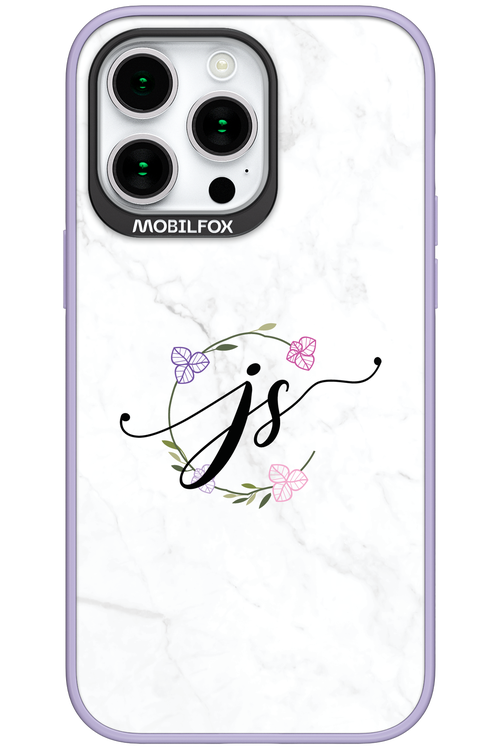 JS Monogram White - Apple iPhone 15 Pro Max