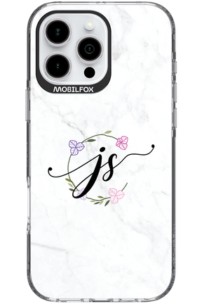 JS Monogram White - Apple iPhone 16 Pro Max