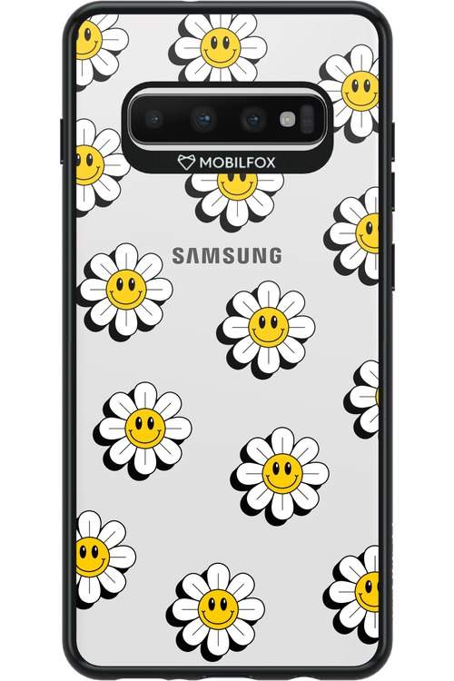 Smiley Flowers Transparent - Samsung Galaxy S10+