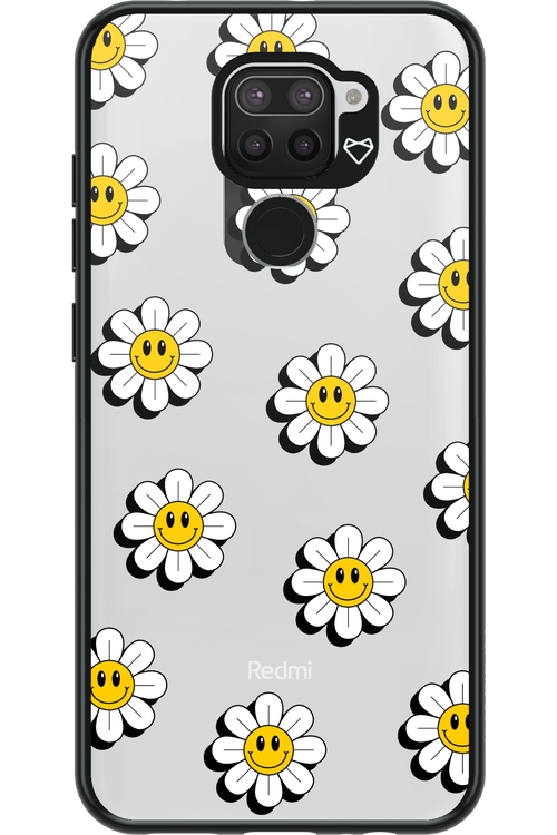 Smiley Flowers Transparent - Xiaomi Redmi Note 9