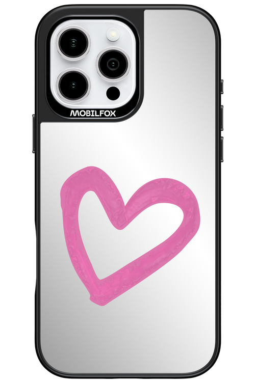 Pink Heart Mirror - Apple iPhone 16 Pro Max