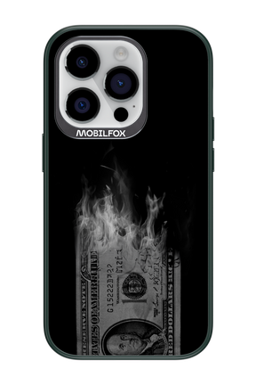 Money Burn B&W - Apple iPhone 14 Pro