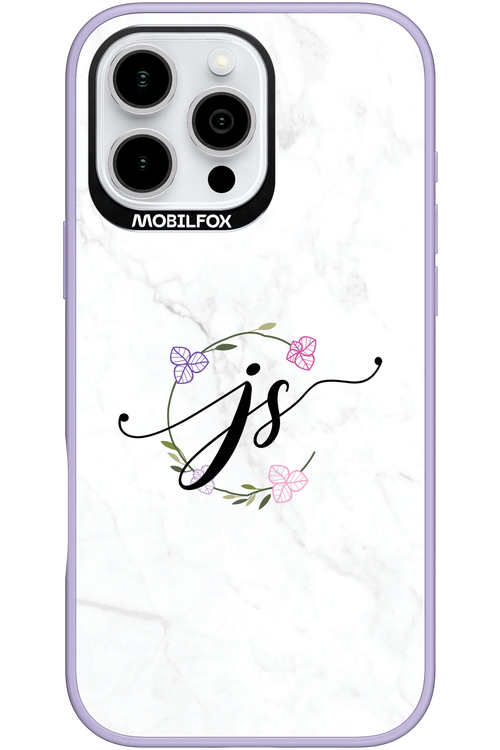 JS Monogram White - Apple iPhone 16 Pro Max