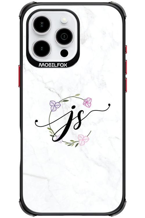 JS Monogram White - Apple iPhone 16 Pro Max
