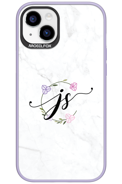 JS Monogram White - Apple iPhone 15 Plus