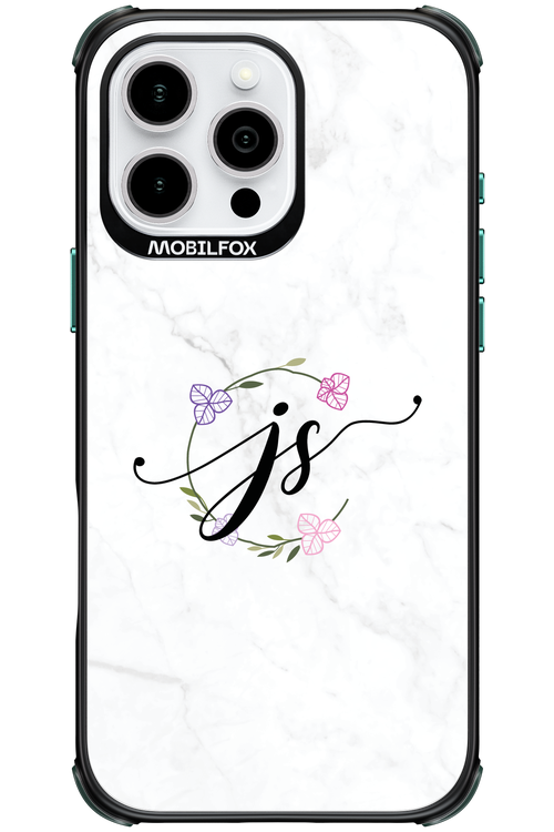 JS Monogram White - Apple iPhone 16 Pro Max