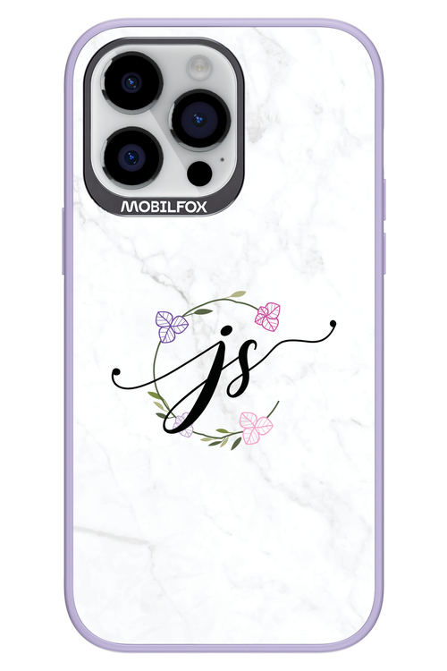 JS Monogram White - Apple iPhone 14 Pro Max