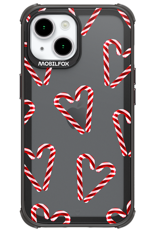 Candy Cane Hearts - Apple iPhone 15