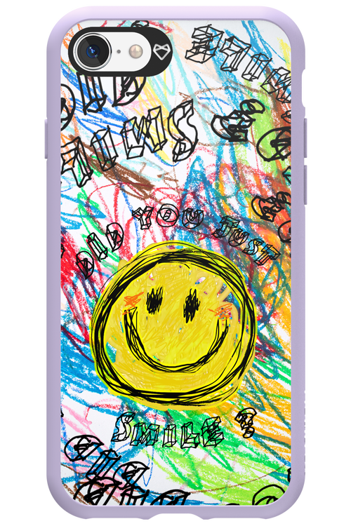 Crayon Smiley Colorful - Apple iPhone SE 2022