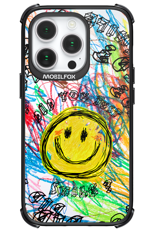 Crayon Smiley Colorful - Apple iPhone 14 Pro