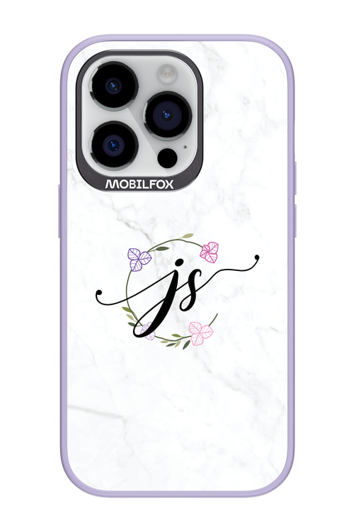 JS Monogram White - Apple iPhone 14 Pro