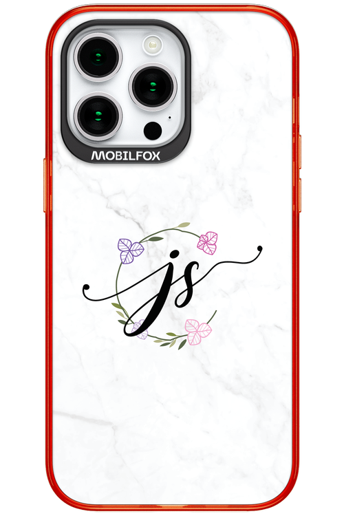 JS Monogram White - Apple iPhone 15 Pro Max