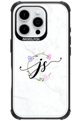 JS Monogram White - Apple iPhone 16 Pro