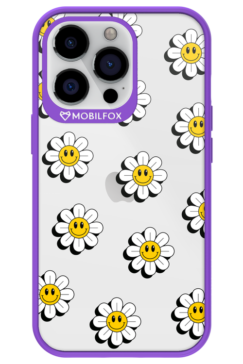 Smiley Flowers Transparent - Apple iPhone 13 Pro