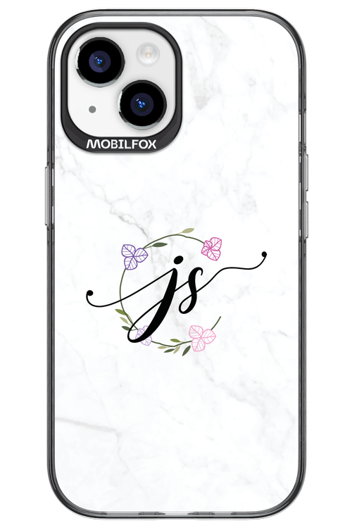 JS Monogram White - Apple iPhone 15