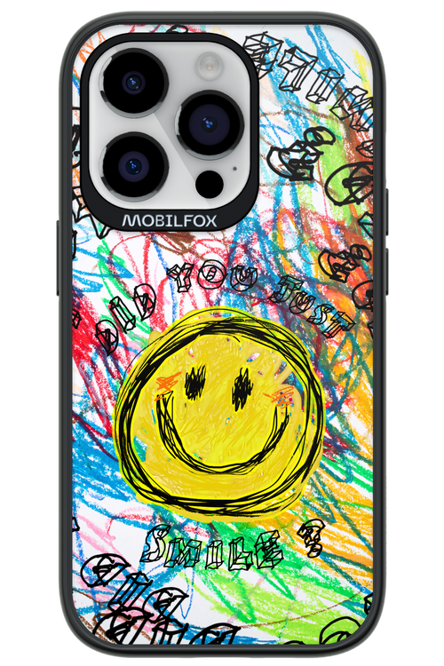 Crayon Smiley Colorful - Apple iPhone 14 Pro