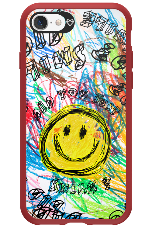 Crayon Smiley Colorful - Apple iPhone 7