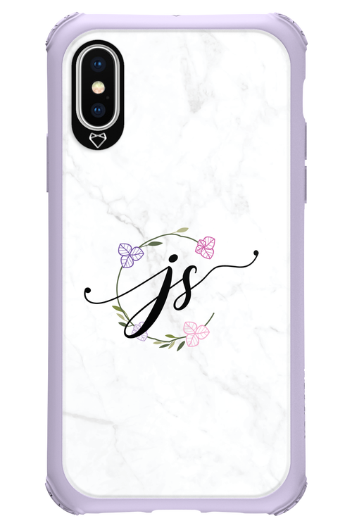 JS Monogram White - Apple iPhone XS