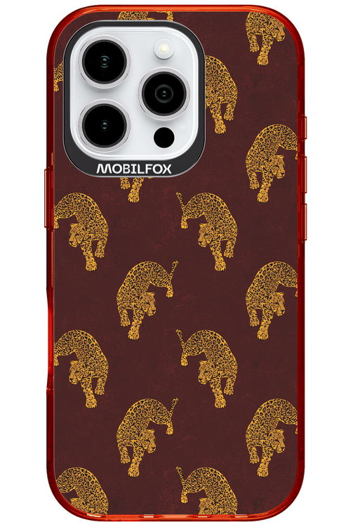 Burgundy Leopard Pattern - Apple iPhone 16 Pro