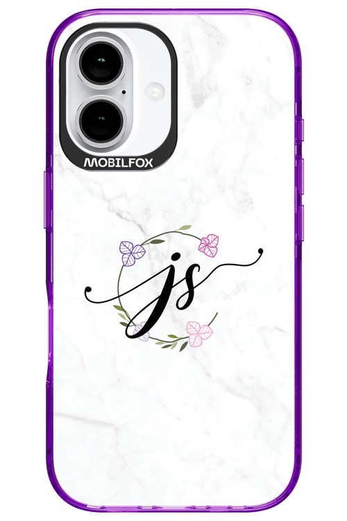 JS Monogram White - Apple iPhone 16