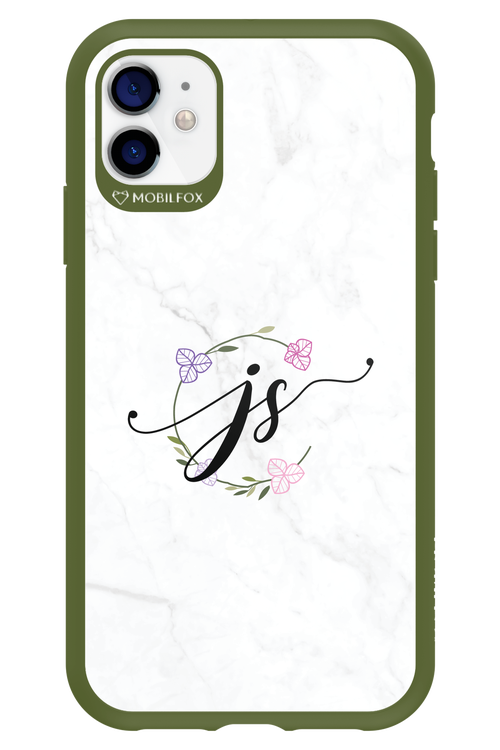 JS Monogram White - Apple iPhone 11