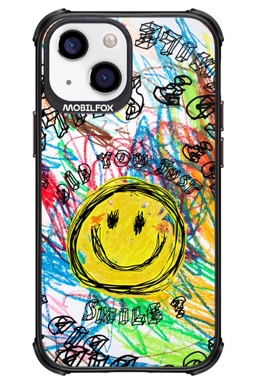 Crayon Smiley Colorful - Apple iPhone 13 Mini