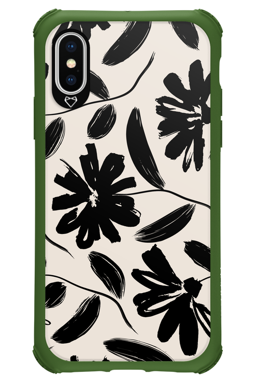 Monochrome Flowerss 2.0 - Apple iPhone X
