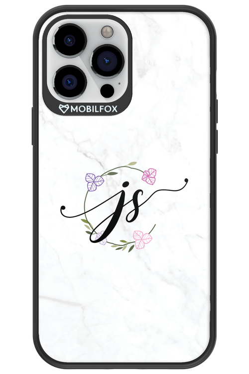 JS Monogram White - Apple iPhone 13 Pro Max