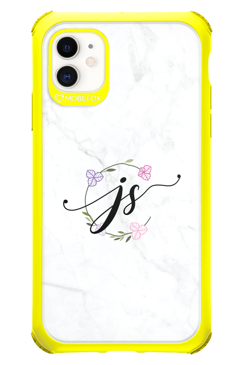 JS Monogram White - Apple iPhone 11