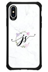 JS Monogram White - Apple iPhone XS