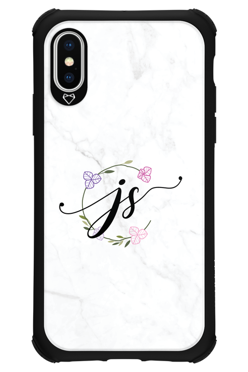 JS Monogram White - Apple iPhone XS