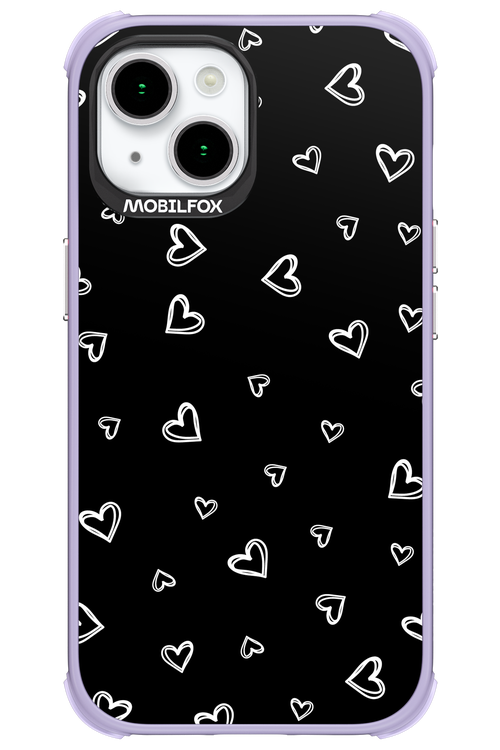 Monochrome Hearts 2.0 - Apple iPhone 15