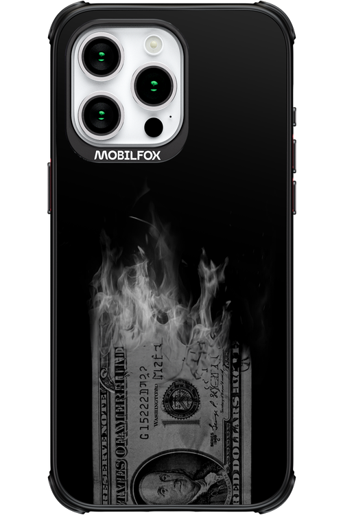 Money Burn B&W - Apple iPhone 15 Pro Max