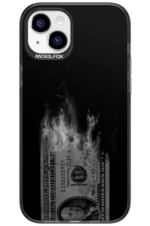 Money Burn B&W - Apple iPhone 15 Plus