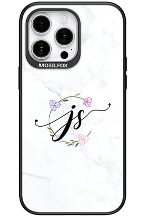 JS Monogram White - Apple iPhone 15 Pro Max