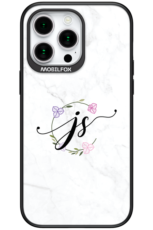 JS Monogram White - Apple iPhone 15 Pro Max