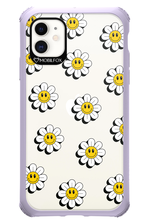 Smiley Flowers Transparent - Apple iPhone 11