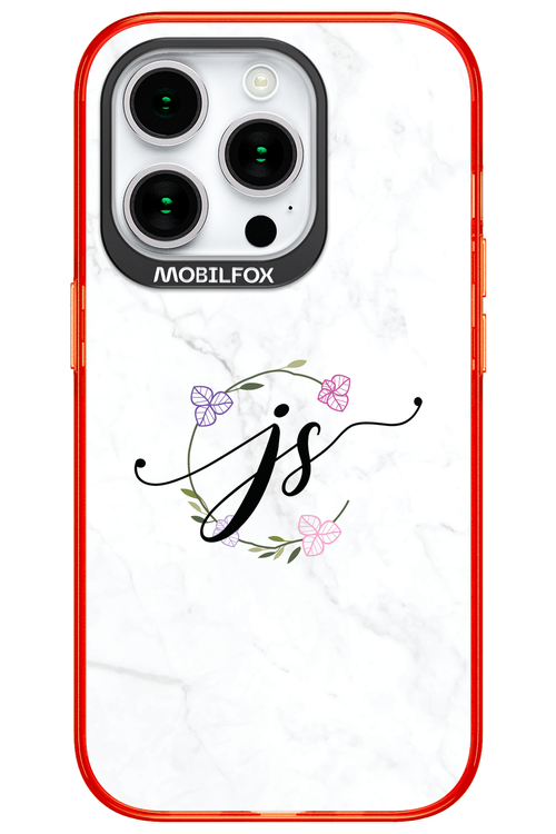 JS Monogram White - Apple iPhone 15 Pro