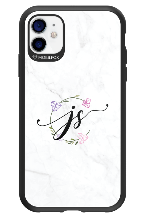 JS Monogram White - Apple iPhone 11