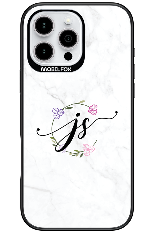 JS Monogram White - Apple iPhone 16 Pro Max