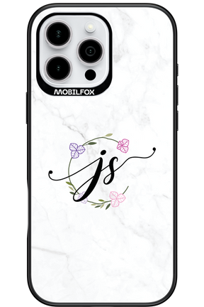 JS Monogram White - Apple iPhone 16 Pro Max