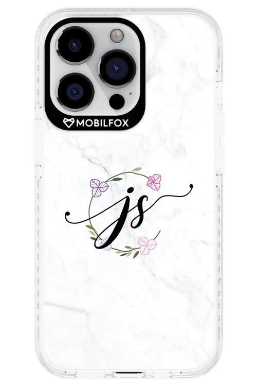 JS Monogram White - Apple iPhone 13 Pro